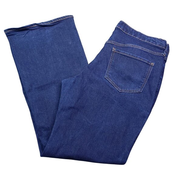 Old Navy Womens The Rockstar Bootcut Jeans 14 High Rise Dark Wash Stretch - Picture 1 of 9